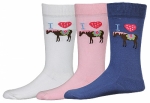 I HEART PONY 3 PACK SOCKS