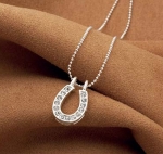 Kelley Equestrian Horseshoe Necklace with Rhinestones