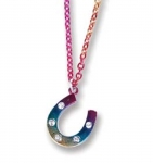 Kelley Equestrian Rainbow Horseshoe Necklace