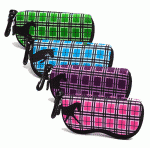 Kelley Neoprene Horses Sunglasses Case - Plaid