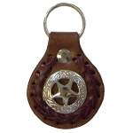 Leather Key ChainTexas Star Concho Key Fob / Key Chain