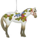 Painted Ponies Xmas Winter Feathers Christmas Horse Ornament