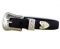 Perri's Leather Black Leather Bracelet with Silver Buckle