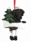 Personalized Dangling Dog Ornament - Labrador Black