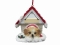 Personalized Doghouse Ornament - Shih Tzu Tan and White Puppy Cut
