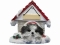 Personalized Doghouse Ornament - Shih Tzu Black and White Puppy Cut