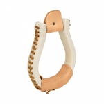 Rawhide Leather Covered Laced Oxbow Stirrups