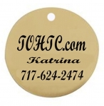 Round Brass Dog Tag