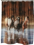 Rush Hous Running Horses Shower Curtain