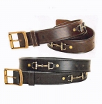 Tory Leather 1 1/2" Brass Snaffle Bit Belt