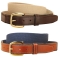 Tory Leather 1 1/4" Wide Web Belt with Leather Billets