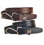 Tory Leather 1 1/4"  Smple Fish Hook Belt - Black , 34