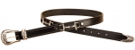 Tory Leather 1" Black Belt with Silver Snaffle  Bits and 3 Piece Buckle Set