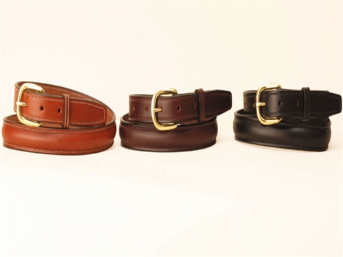 Tory Leather 1' Round Raised Leather Belt, leather belt, Made in