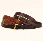Tory Leather 1" Stitched Belt with Brass Buckle