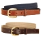 Tory Leather 1" Web Belt with Leather Billets