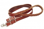 Tory Leather 1"x 7' Five Plait Burgundy Latigo Roping Rein