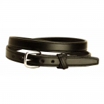 Tory Leather 3/4" Crossed Keeper Leather Belt with Brass Buckle