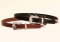 Tory Leather 3/4 Plain Creased Belt With 3-Pc Engraved Silver Buckle Set