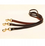 Tory Leather 3/4" x 2' Plain Creased Dog Leash with Rolled Hand Hold