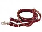 Tory Leather 5/8"x7' Five Plait Burgundy Latigo Roping Rein