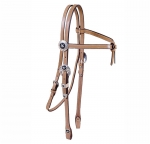 Tory Leather Black Star Silver Brow Knot Headstall