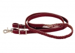 Tory Leather Five Plait Burgundy Latigo Roping 3/4" Rein