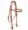 Tory Leather Harness Leather Brow Band Headstall with Solid Brass Buckles and Tie Ends