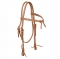 Tory Leather Harness Leather Brow Knot Headstall with Solid Brass Buckles and Tie Ends