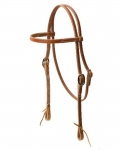 Tory Leather Harness Leather Heavy Weight Brow Band Headstall with Ties