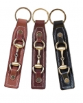 Tory Leather Large Snaffle Bit Key Fob / Key Chain