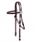 Tory Leather Motif Style Silver Brow Band Headstall
