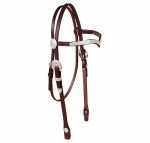 Tory Leather Oklahoma Silver V-Brow Band Headstall