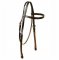 Tory Leather Oversized Brow Band Headstall with Chicago Screw Bit Ends