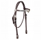 Tory Leather Pecos Bill Beaded Style Silver V Brow Headstall
