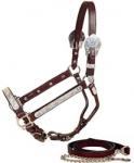 Tory Leather Rochester Silver Show Halter w/Lead