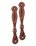 Weaver Leather Bridle Leather Ladies' Spur Straps with Spots, Chestnut