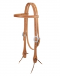 Weaver Leather Hand Tooled Browband Headstall with Heart Border