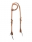 Weaver Leather Harness Leather Flat Sliding Ear Headstall, 5/8", Polka Dot