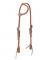 Weaver Leather Russet Harness Leather Flat Sliding Ear Headstall, Cross