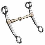Weaver Leather Tom Thumb Snaffle Bit with 4-3/4" Copper Plated Mouth, Stainless Steel