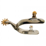 Western Cutting and Roping Spur with Brass Rowel