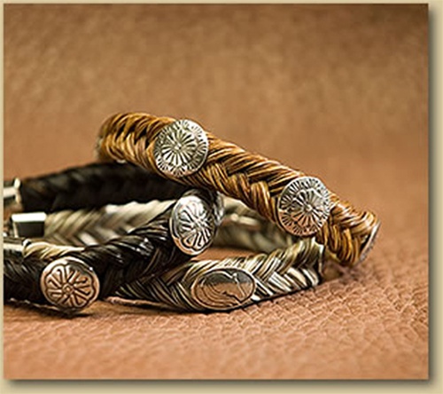 Woven Bracelet with Conchos by Cowboy Collectibles