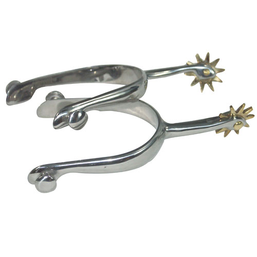 Unisex Riding Horse Spurs Large Big Brass Rowel Equestrian Event Stainless Steel 